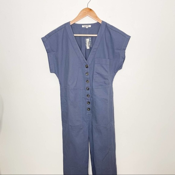 Madewell Cap-Sleeve Jumpsuit in sunfaded indigo XXS - Picture 8 of 10
